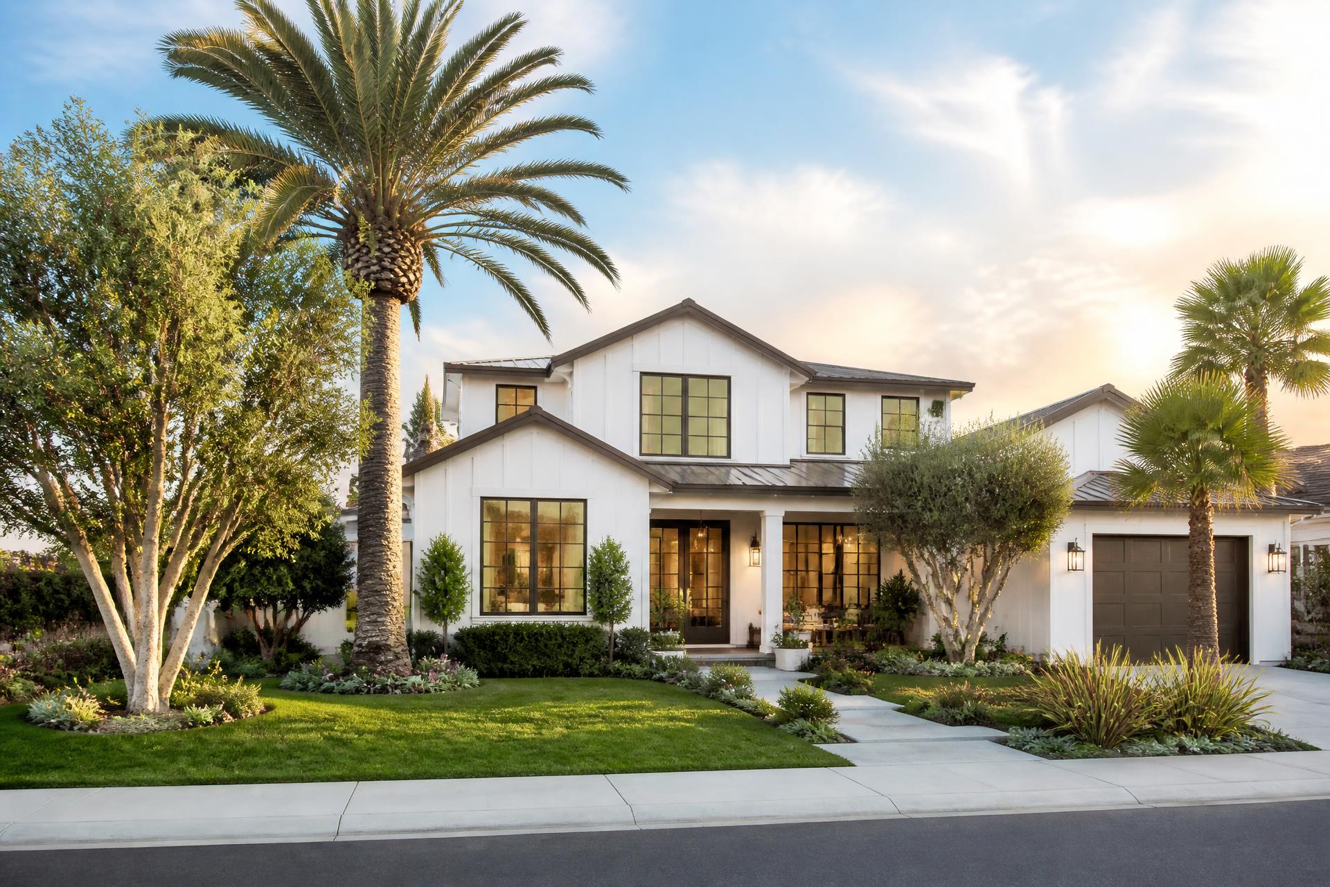 Bright Costa Mesa, California home on a sunny day
